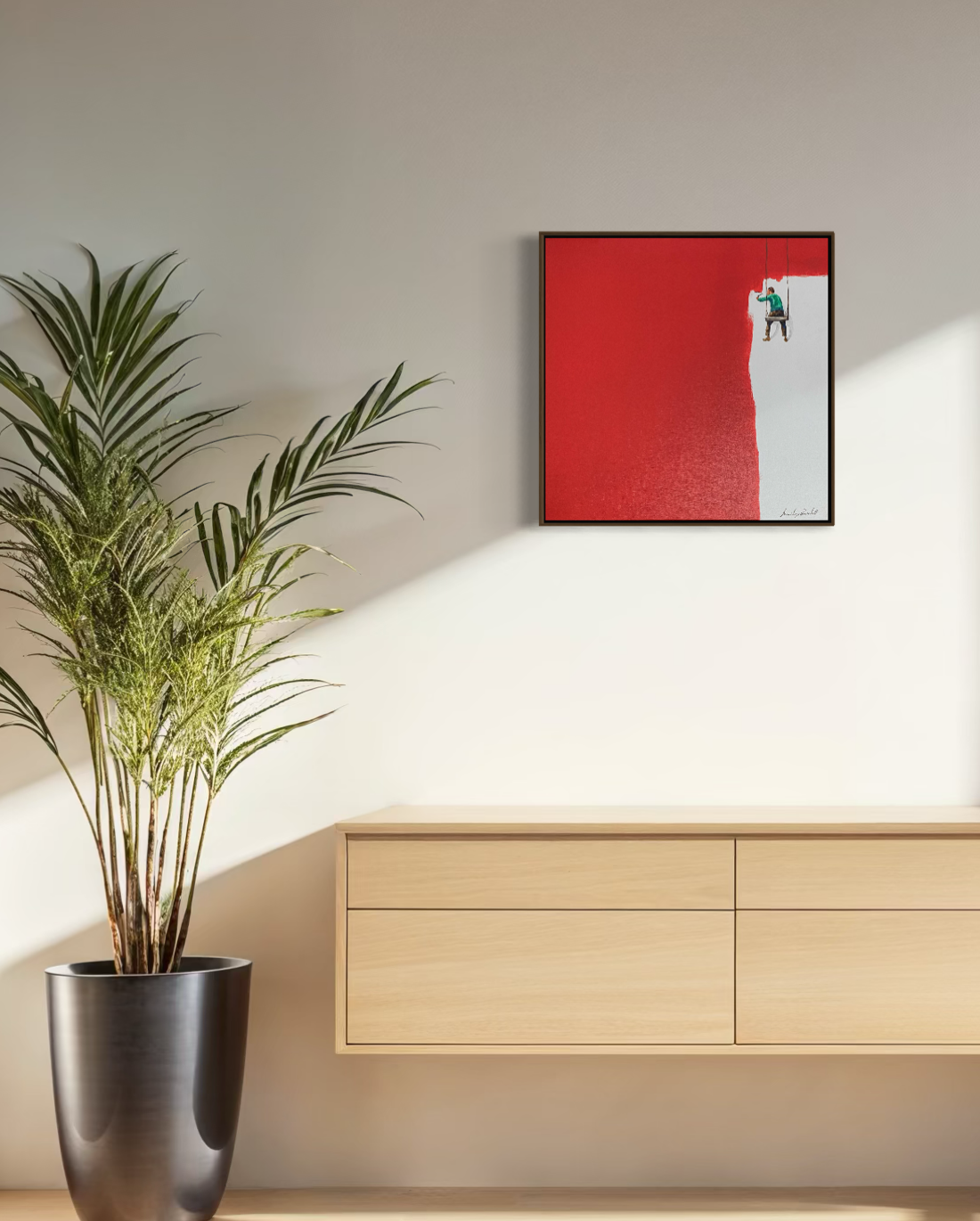 Obra de arte minimalista: racimos de corazones