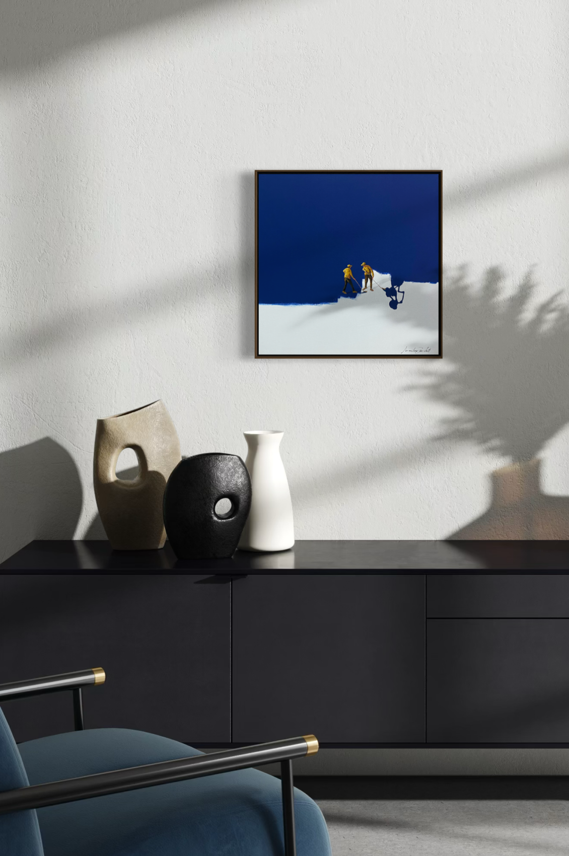 Obra de Arte Minimalista - Pintores - Azul profundo
