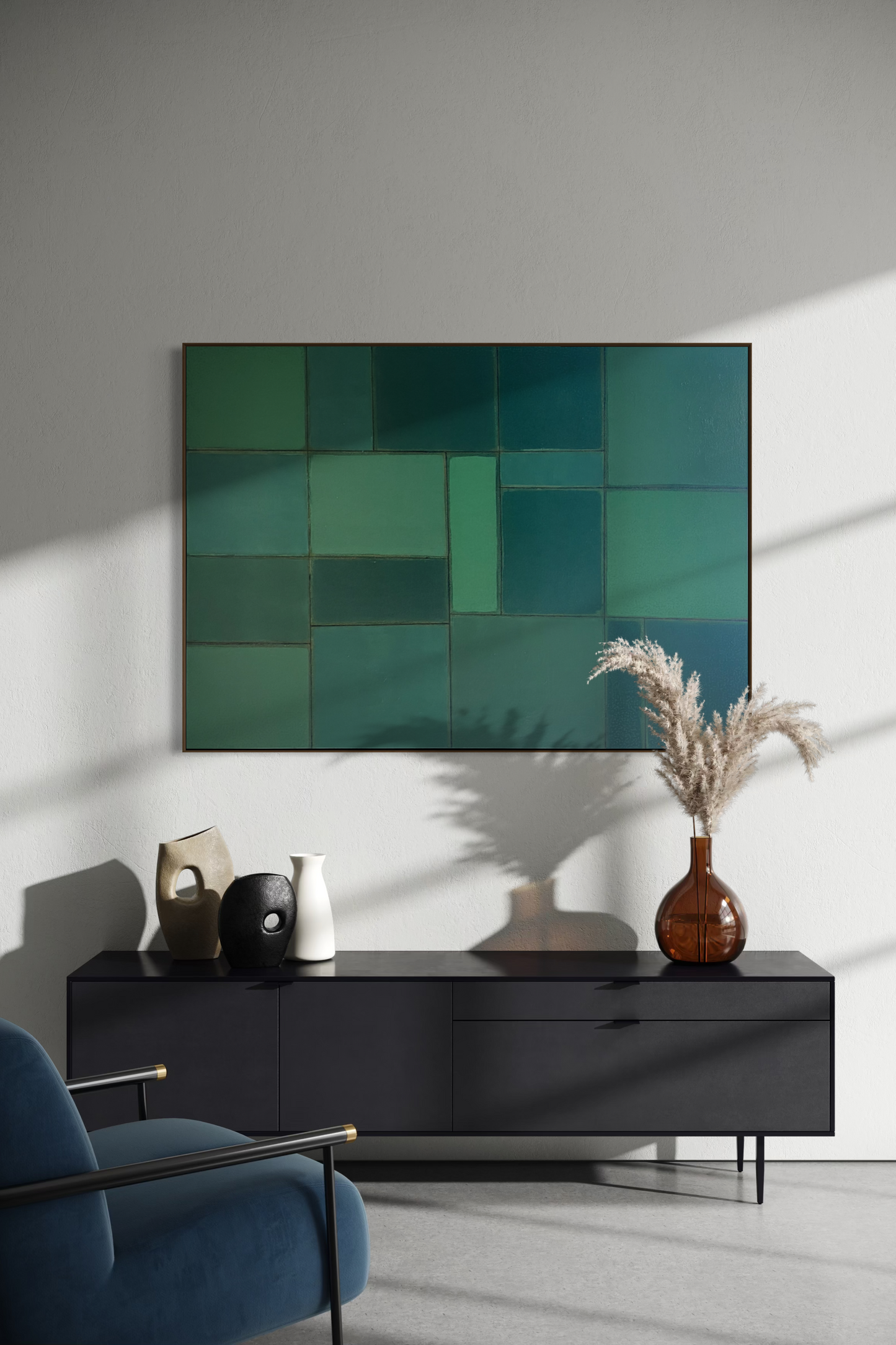 Obra de Arte Abstrata - Abstract Shapes - Musgo