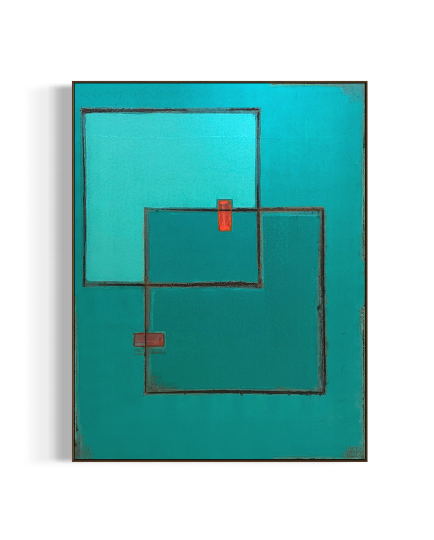 Obra de Arte Abstrata - Teal Shapes