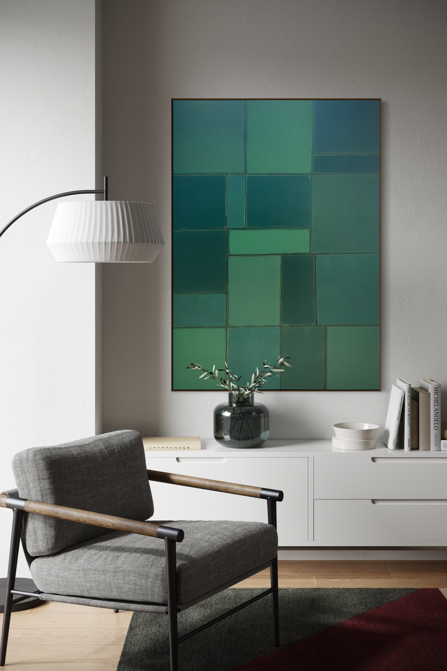 Obra de Arte Abstrata - Abstract Shapes - Musgo