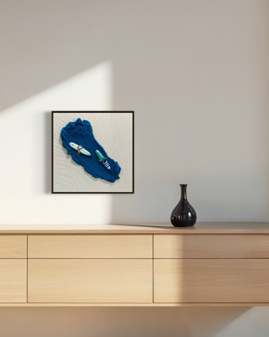 Obra de Arte Figurativa - Flutuar - Surfing