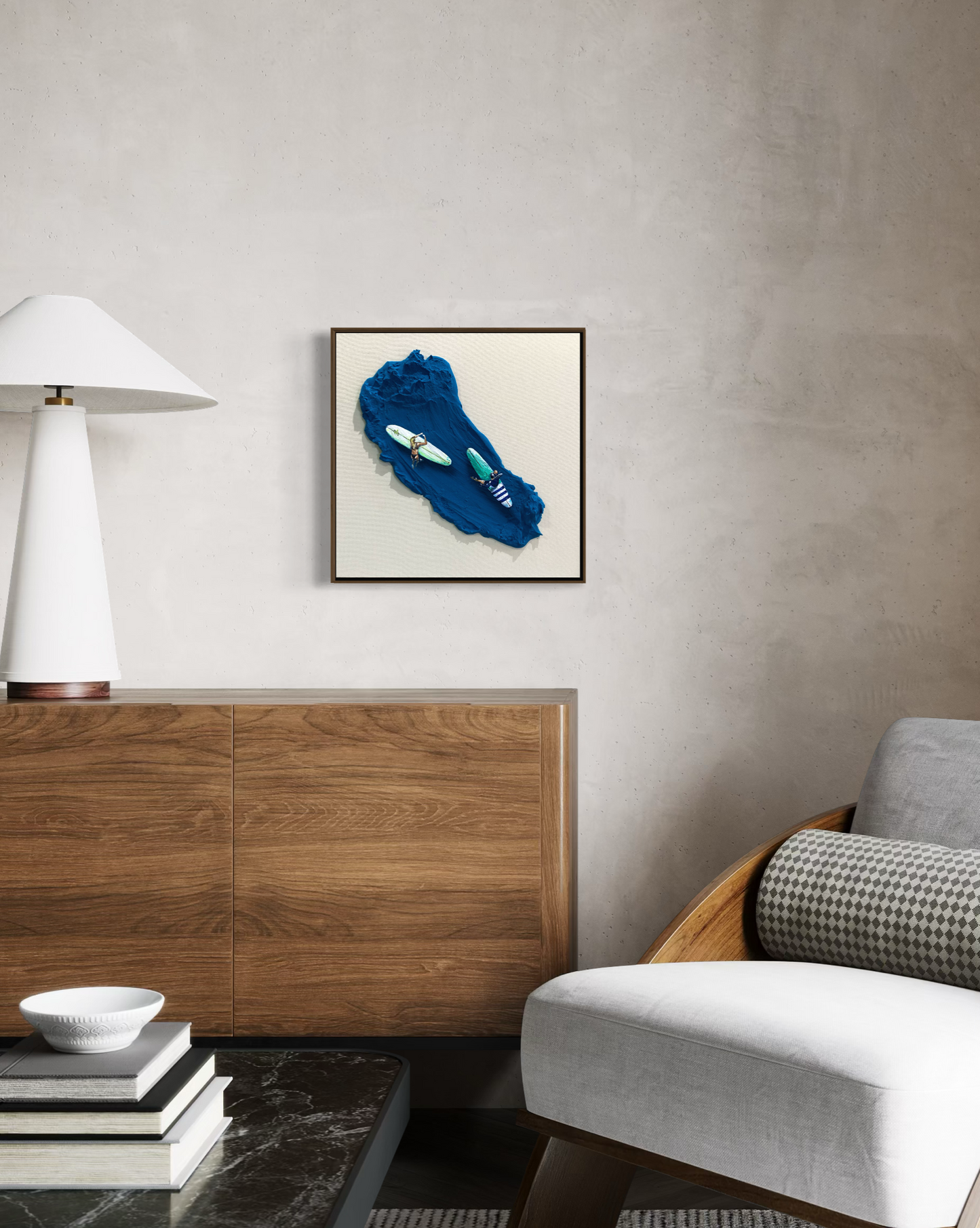 Obra de Arte Figurativa - Flutuar - Surfing