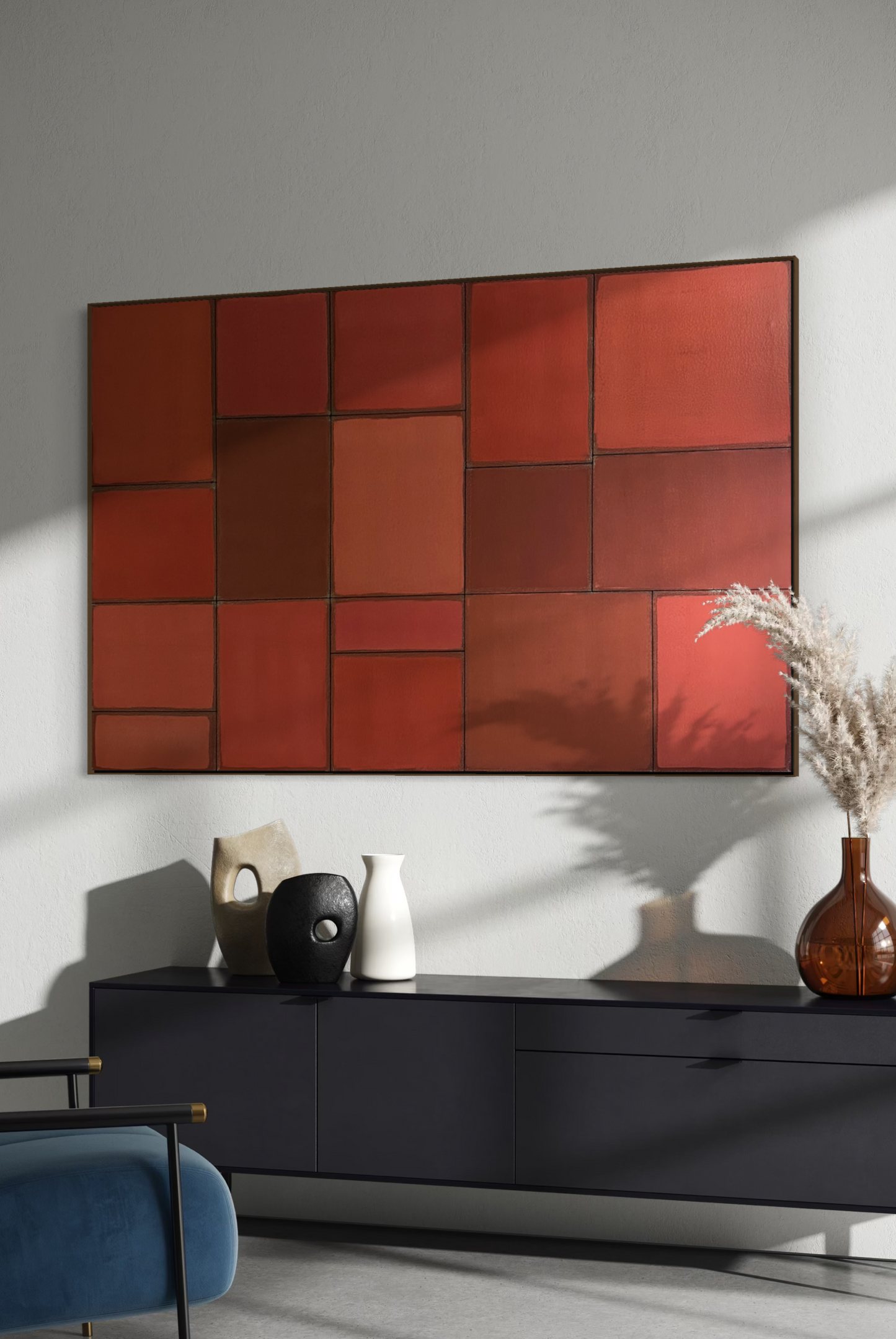 Obra de Arte Abstrata - Abstract Shapes - Terracota